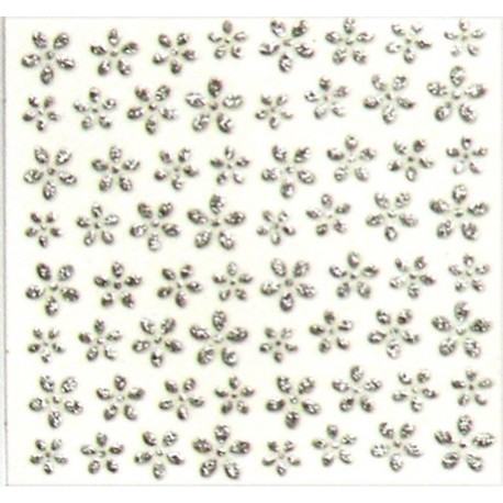 Naklejki na paznokcie srebrne kwiatki 3D DA-03/4